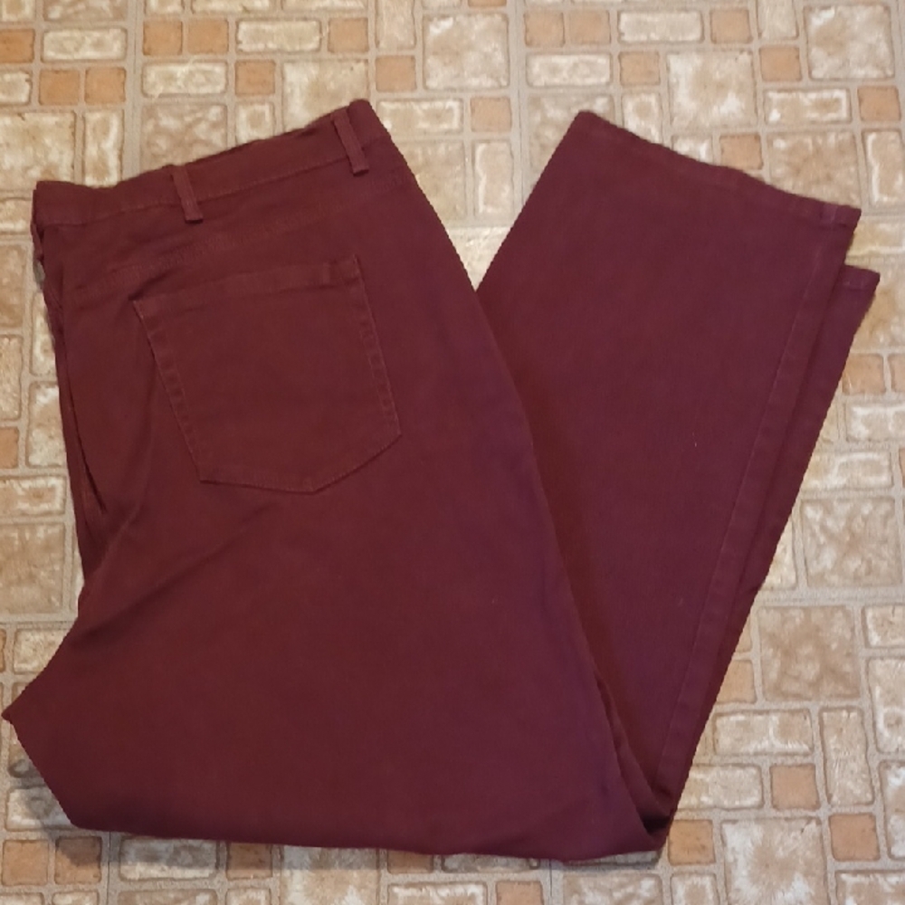 Womens Burgundy Jeans Gloria Vanderbild Amanda Size 24W